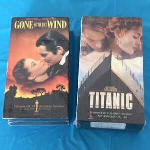 2 VCR tapes Gone with the Wind and the Titanic  NWOT
